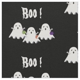 Drei Cartoon Little Ghost Black Fabric Stoff