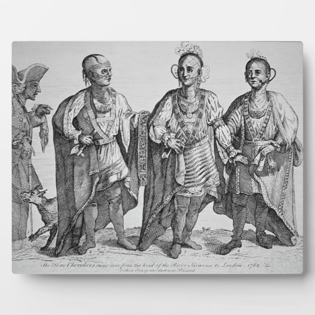 Drei Cherokee Chiefs, 1762 (Gravur) Fotoplatte (Vorderseite)
