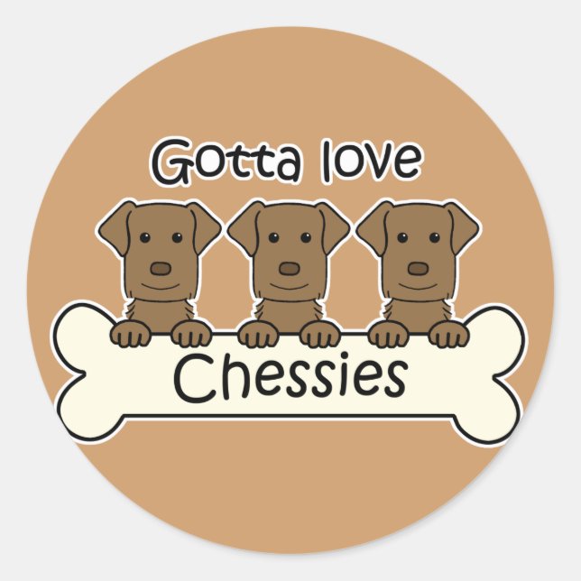 Drei Chesapeake Bay Retrievers Runder Aufkleber (Vorderseite)