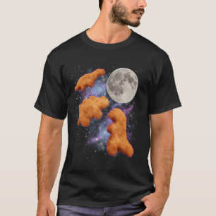 Drei Chicken Nuggets heulen zum Mond Lustige Parod T-Shirt