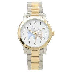 Drei Chihuahua-Uhr Armbanduhr