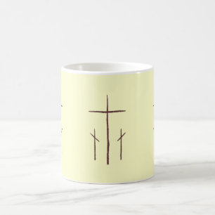 Drei christliche Kalvarienbergkreuze Tasse