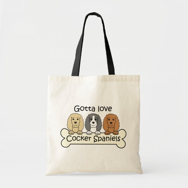 Drei Cockerspaniel-Spaniels Tragetasche (Vorne)
