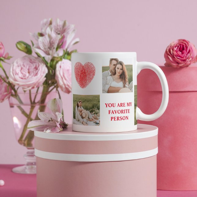 Drei Collage Couple Foto | Valentines Gift Tasse (Von Creator hochgeladen)