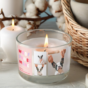 Drei Collage Foto Dog Valentines Gift Rechteckiger Aufkleber