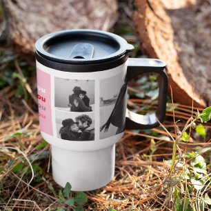 Drei Collage Foto Farbenfrohe Liebe Ihr Valentin Reisebecher