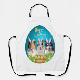 Drei Collie Bunny Schürze