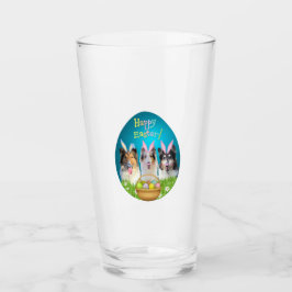 Drei Collie-Osterhasen Glas