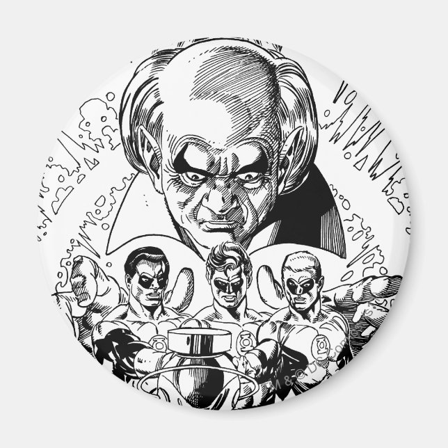 Drei Comic-Abdeckung mit grünen Lanterns, Schwarz  Magnet (Vorne)