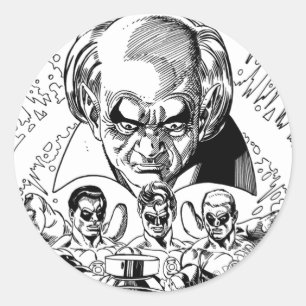 Drei Comic-Abdeckung mit grünen Lanterns, Schwarz  Runder Aufkleber