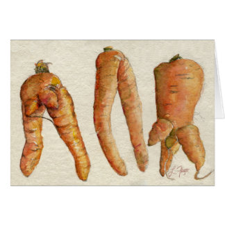 Drei Crazy Carrots Wasserfarbenkarte