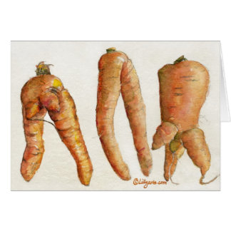 Drei Crazy Carrots Wasserfarbenkarte