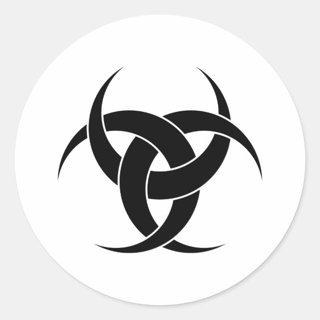 Drei Crescents Runder Aufkleber (Vorderseite)