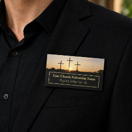 Drei Crosses Sunrise Kirche Pastor Namenschild