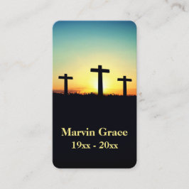 Drei Crosses Sunset Beerdigungskarte Visitenkarte
