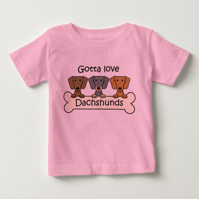 Drei Dackeln Baby T-shirt (Vorderseite)