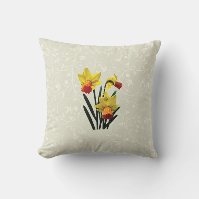 Drei Daffodien Kissen (Vorderseite)