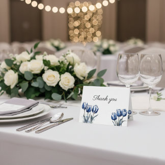 Drei Delft Blue Tulips Dankeskarte