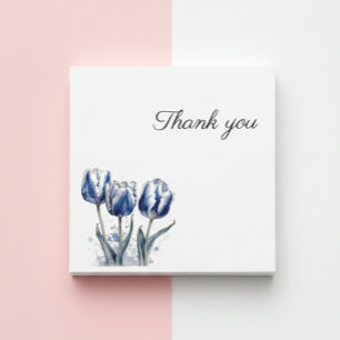 Drei Delfter Blaue Tulpen Dankeskarte
