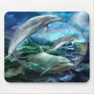 Drei Delphin-Kunst Mousepad
