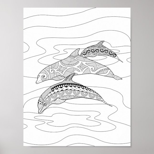 Drei Delphine Erwachsene Farbposter Poster (Vorne)