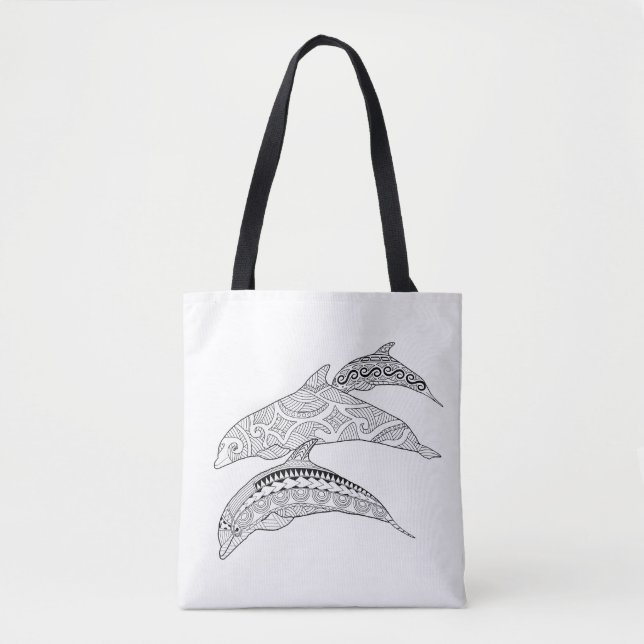 Drei Delphine Erwachsene Tasche (Vorderseite)