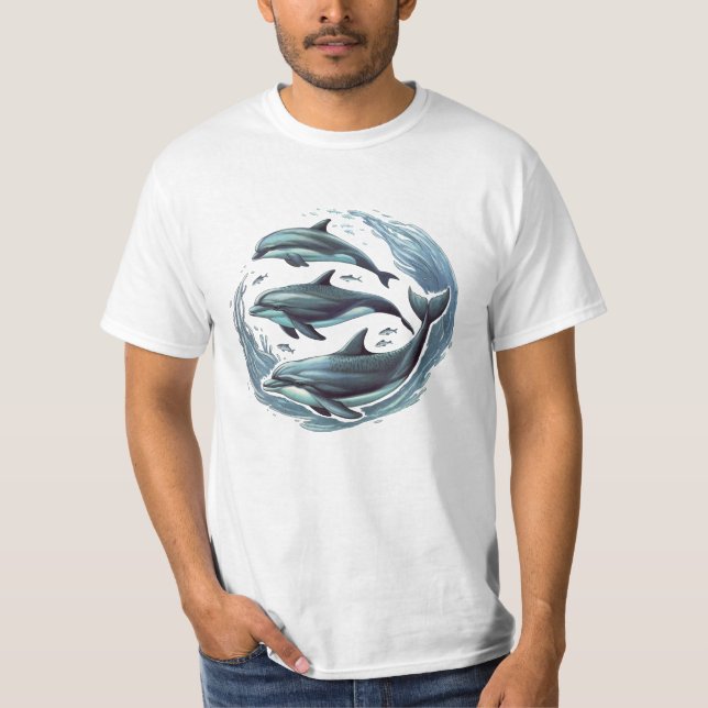 Drei Delphine T-Shirt (Vorderseite)