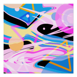 Drei dimensionale geometrische Abstrakte Malerei Poster