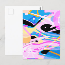 Drei dimensionale geometrische Abstrakte Malerei Postkarte