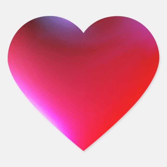 Drei Dimensionen Stil Herz Symbol Red Miami Herz-Aufkleber (Vorderseite)