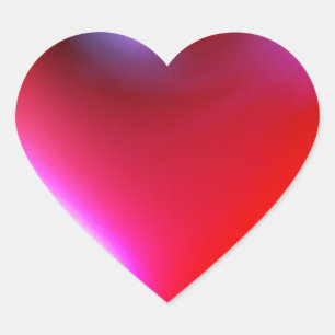 Drei Dimensionen Stil Herz Symbol Red Miami Herz-Aufkleber