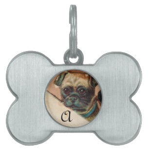 DREI DOGGIEN MIT ROSE MONOGRAMM Detail Tiermarke