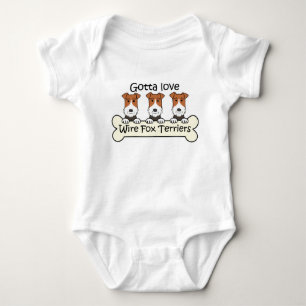 Drei Draht-Foxterrier Baby Strampler