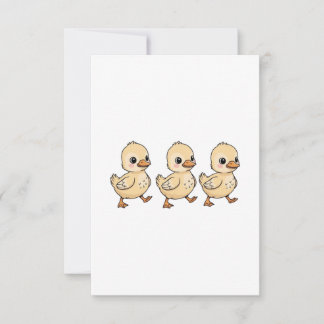 Drei Ducklings Wandern in einer Reihe - Niedlich Dankeskarte