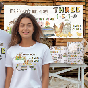 Drei-e-i-o-Farm Thema 3. Geburtstag Eltern T-Shirt