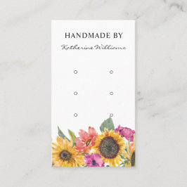 Drei Earring-Display-Karten | Sonnenblumen Visitenkarte