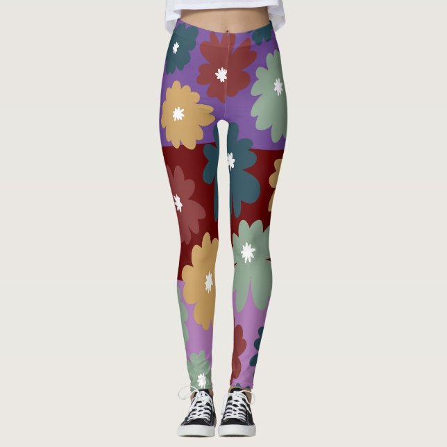 Drei Ebenen, drei Farben Hintergrund lila Leggings (Vorderseite)