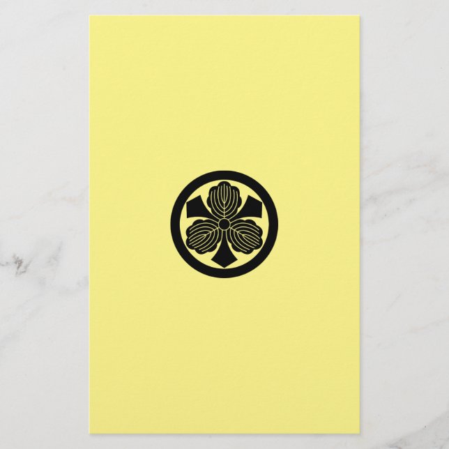 Drei Eichen-Blätter mit Schwertern im Kreis Briefpapier (Vorderseite)