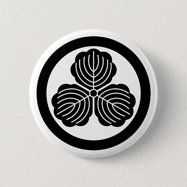 Drei Eichenblätter im Kreis Button (Vorderseite)