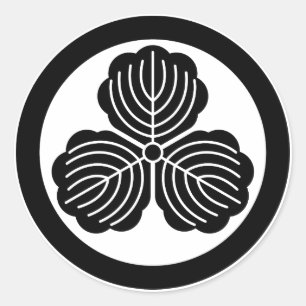 Drei Eichenblätter im Kreis Runder Aufkleber