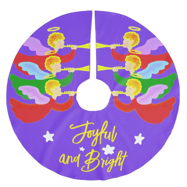 Drei Engel Polyester Weihnachtsbaumdecke (Vorderseite)