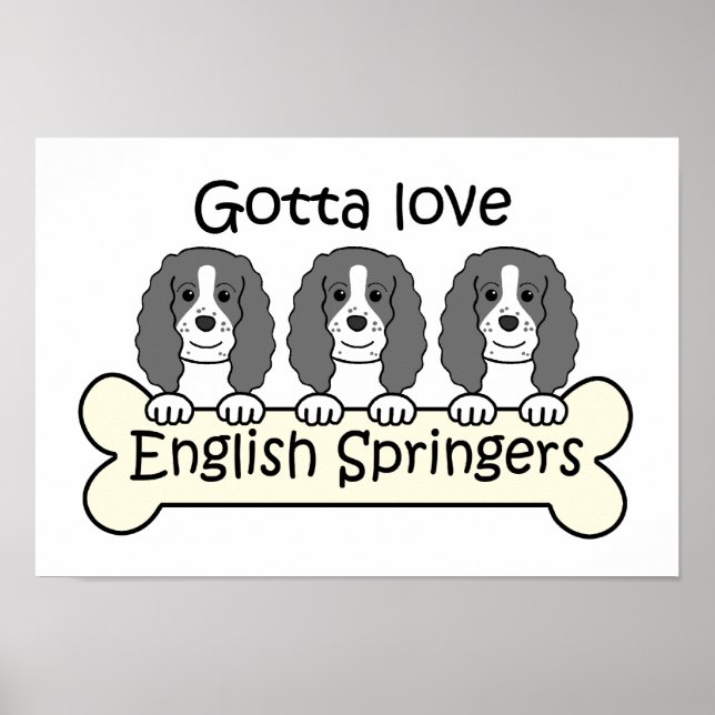 Drei englische Springer-Spaniels Poster (Vorne)