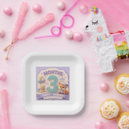 Drei Entdeckungsmonate – Kleiner Babymilestone  Pappteller