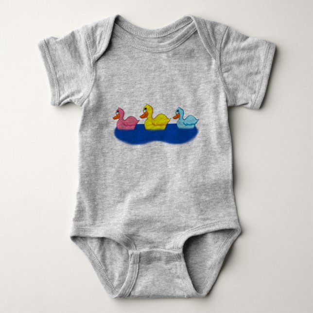 Drei Enten Baby Bodysuit Strampler (Vorderseite)