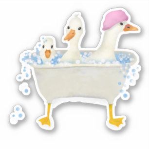 Drei Enten in einer sprudelnden Wanne Aufkleber