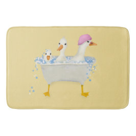 Drei Enten in einer Wanne skurrile Wasserfarbe Badematte