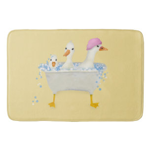 Drei Enten in einer Wanne skurrile Wasserfarbe Badematte