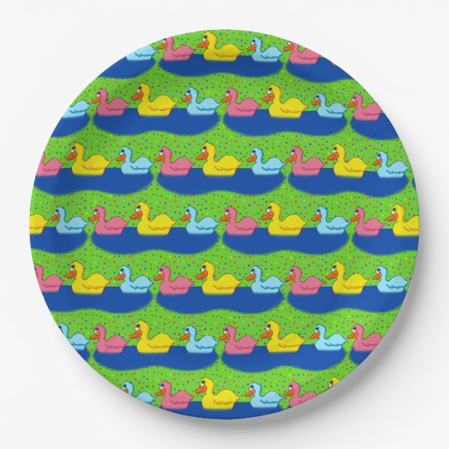 Drei-Enten-Papierteller Pappteller (Vorderseite)