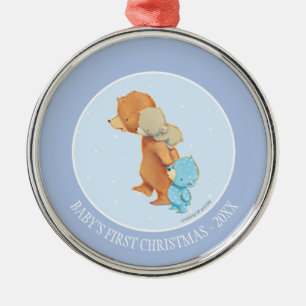 Drei entzückende Bärn-Freunde Ornament Aus Metall