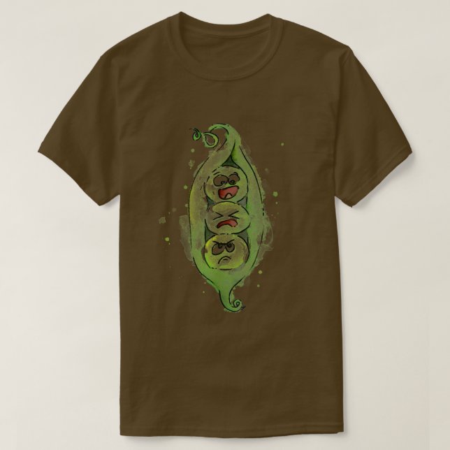 Drei Erbsen im Pod Funny T-Shirt (Design vorne)